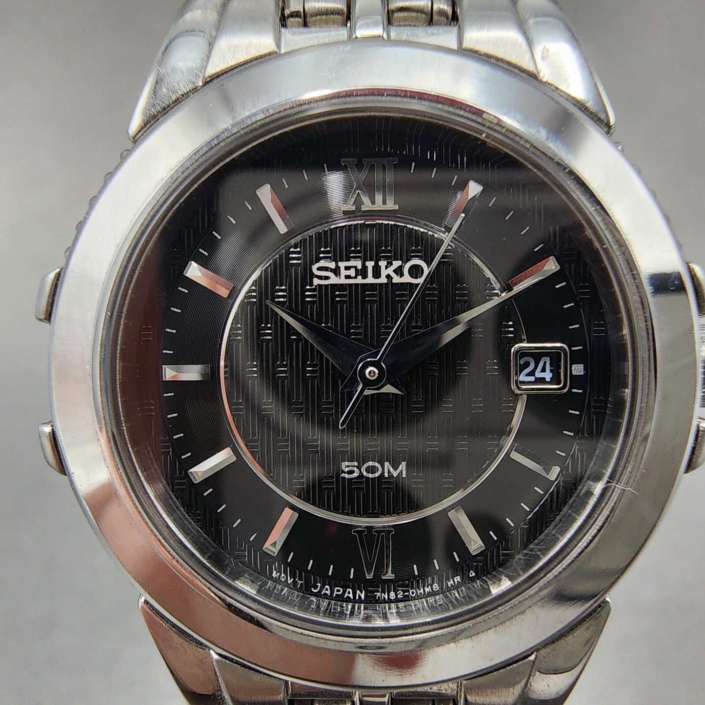 Seiko Watch Women 26mm Black Dial Silver Tone Date 7n820dh0 New Battery1
