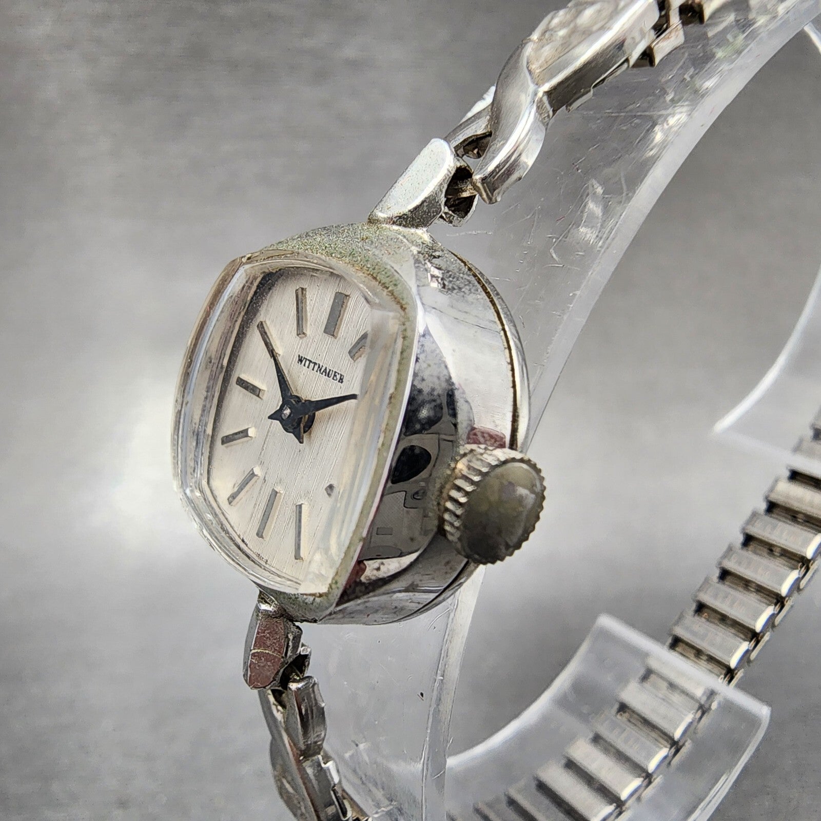 Wittnauer Watch Women 19mm White Dial Steel Round Manual Wind Runs NOS5