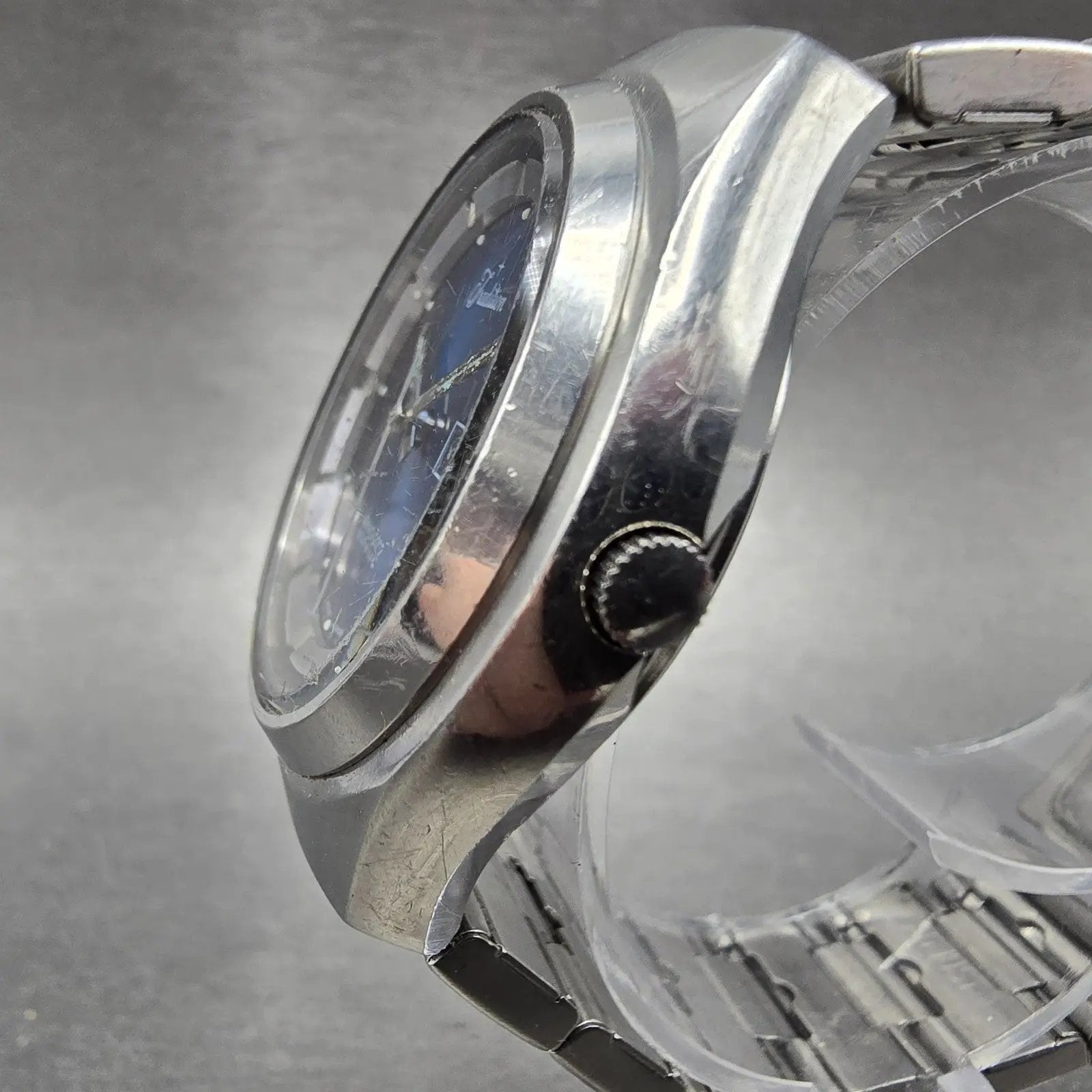 Sears Tradition Watch Men 39mm Blue Dial Steel Daydate Round New battery VIntage2