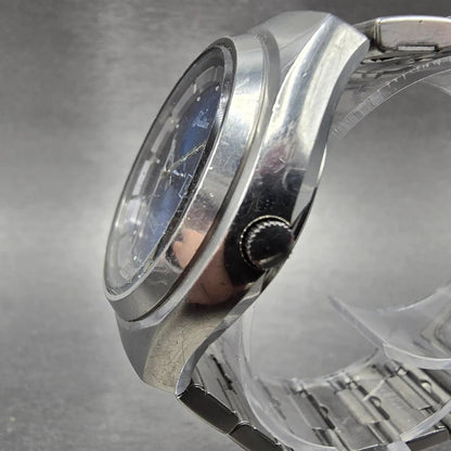 Sears Tradition Watch Men 39mm Blue Dial Steel Daydate Round New battery VIntage2