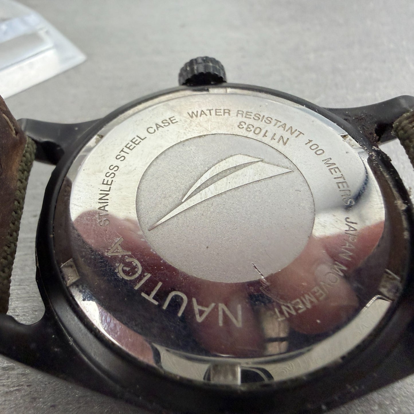 Nautica Dive Watch Men 42mm Cream Dial Black Tone Date Round N11033 New Battery9
