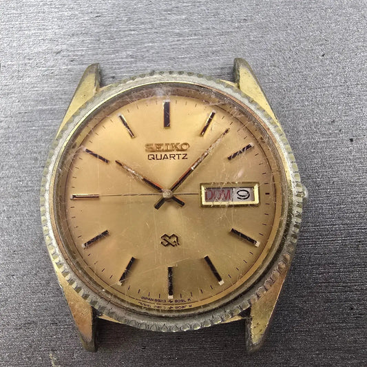 Seiko 6923 Quartz Movement Works Daydate W/ Dial Hands Case Vintage0