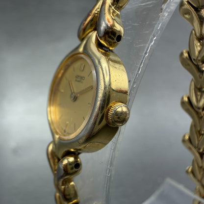 Seiko Watch Women 17mm Champagne Dial Gold Tone Round 1F20-0B20 New Battery2