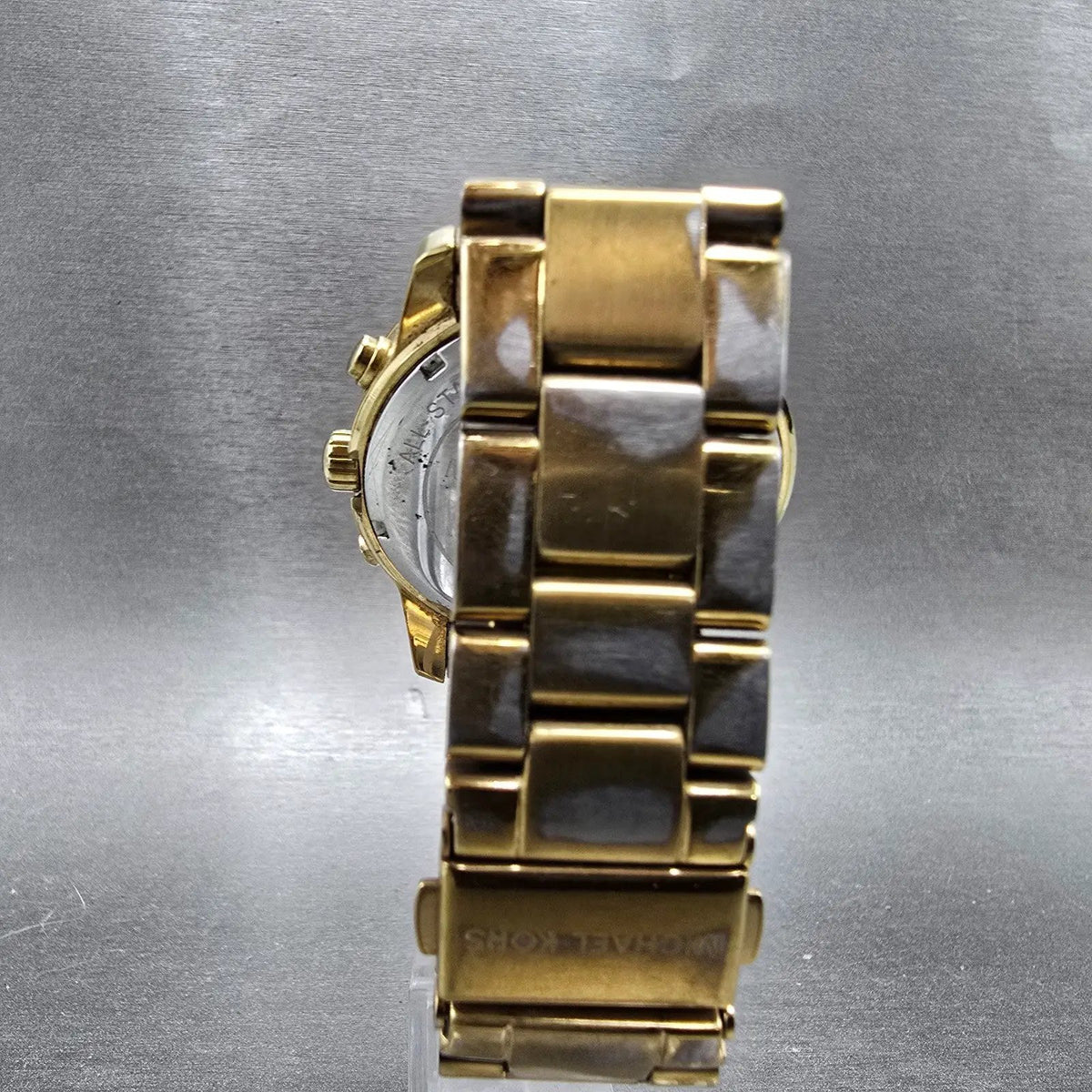 Michael Kors Mercer Watch 42mm Women Champagne Dial Gold Chronograph New Batt7