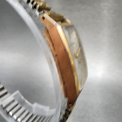 Seiko Venus Tank Watch Women 16mm Silver Dial Gold Plated Manual Runs3