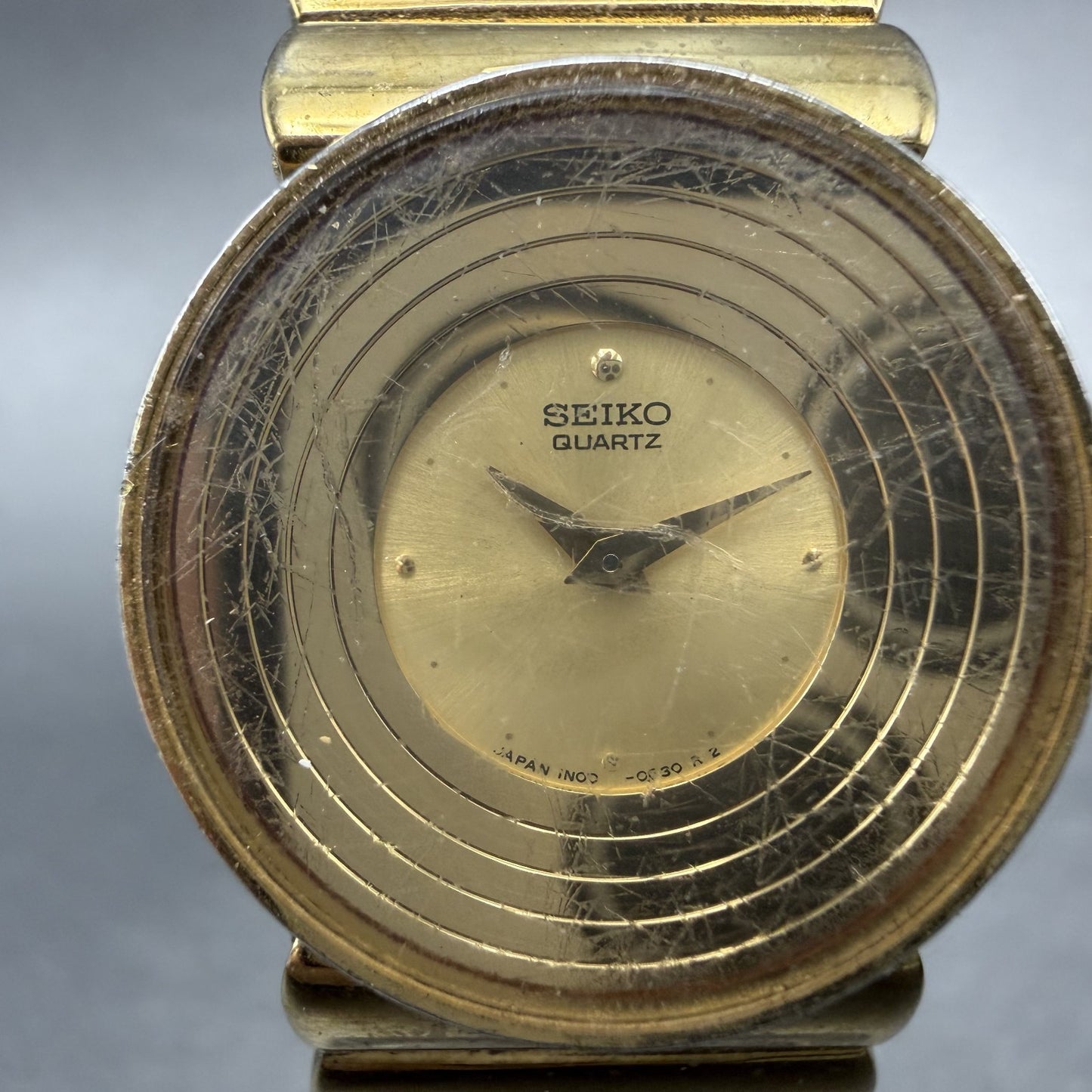 Seiko Watch Women 24mm Gold Dial Gold Tone Round Vintage 1N00-0B59 New Battery1