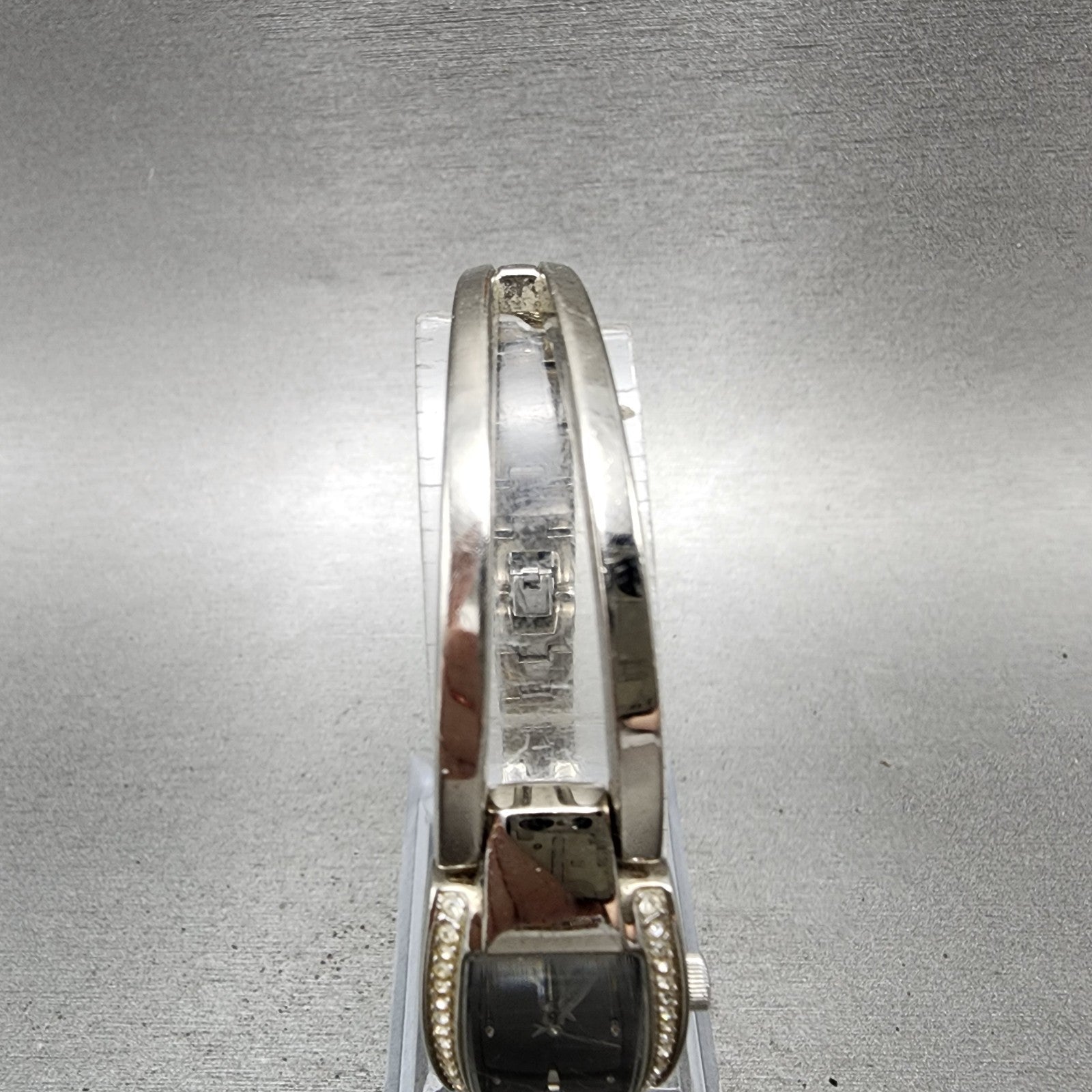 Bulova Tank Watch Women 17mm Black Dial Steel Rectangle Crystals 96T35 New Batt4