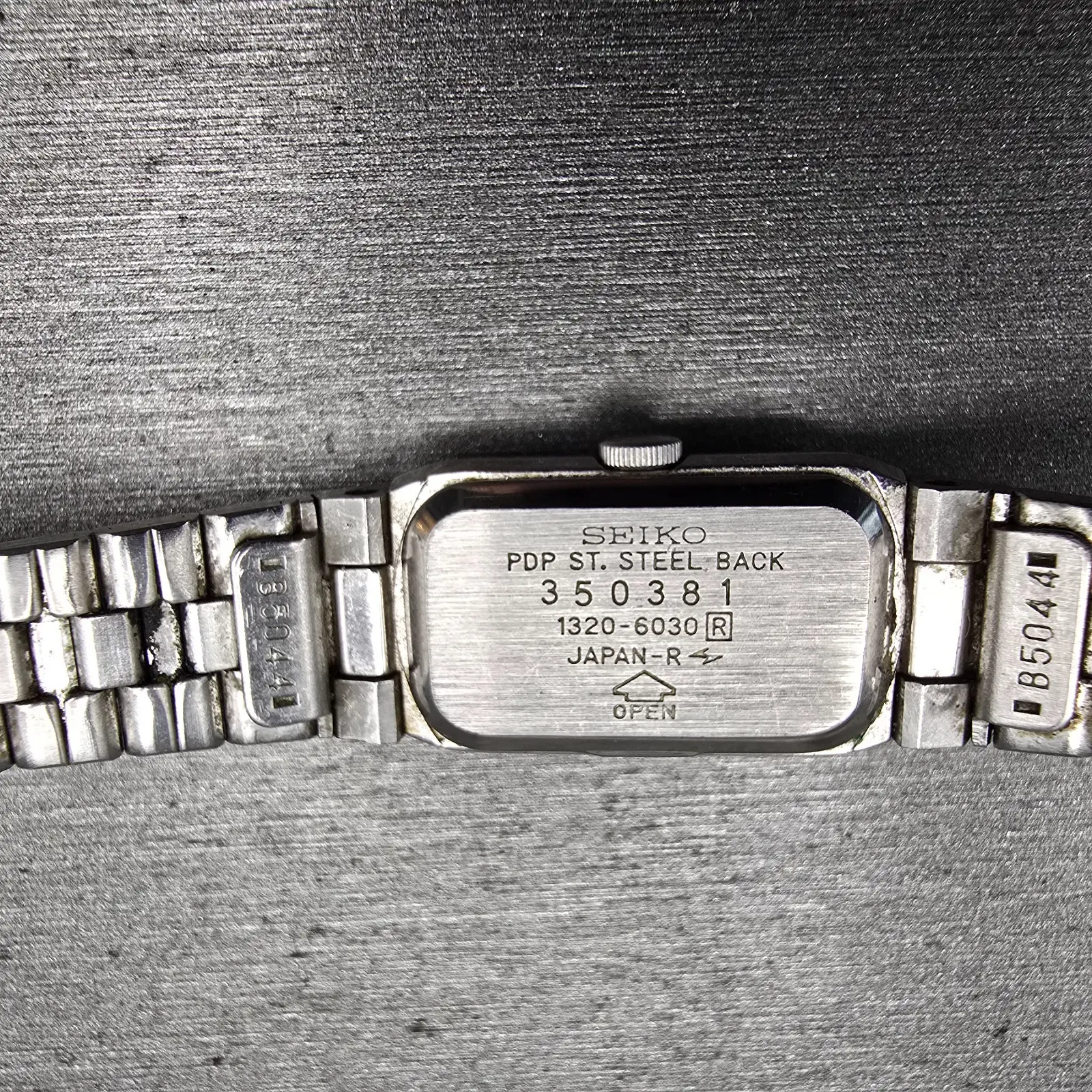 Seiko Watch Women 13mm Black Dial Silver Tone Rectangle 1320-6030 New Battery10