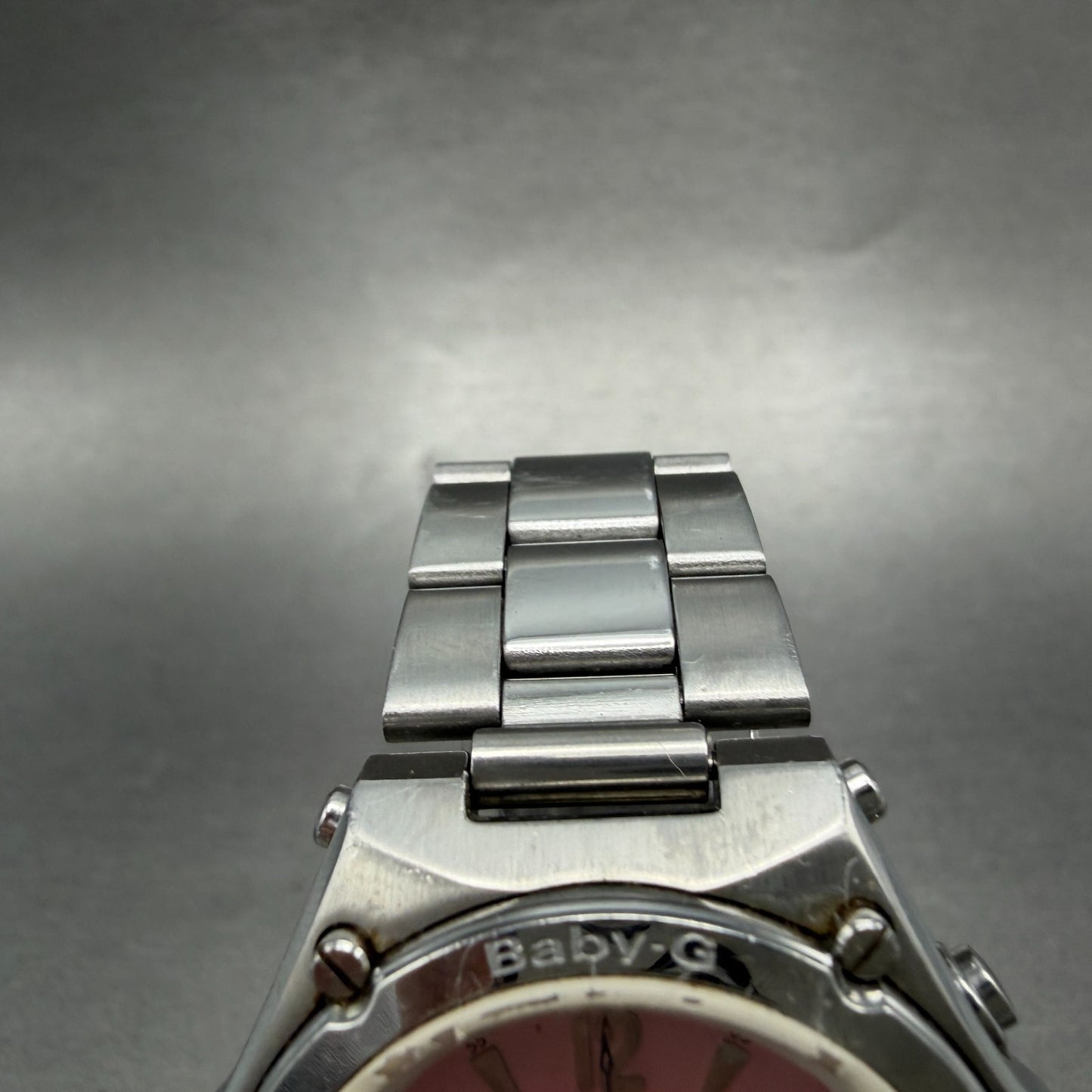Casio Baby-G Chronograph Watch Women 37mm Pink Dial Steel Date Round New Battery4