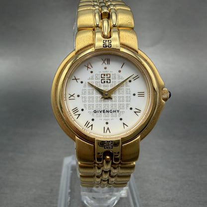 Givenchy Watch Women 25mm White Dial Gold Tone Round New Battery0