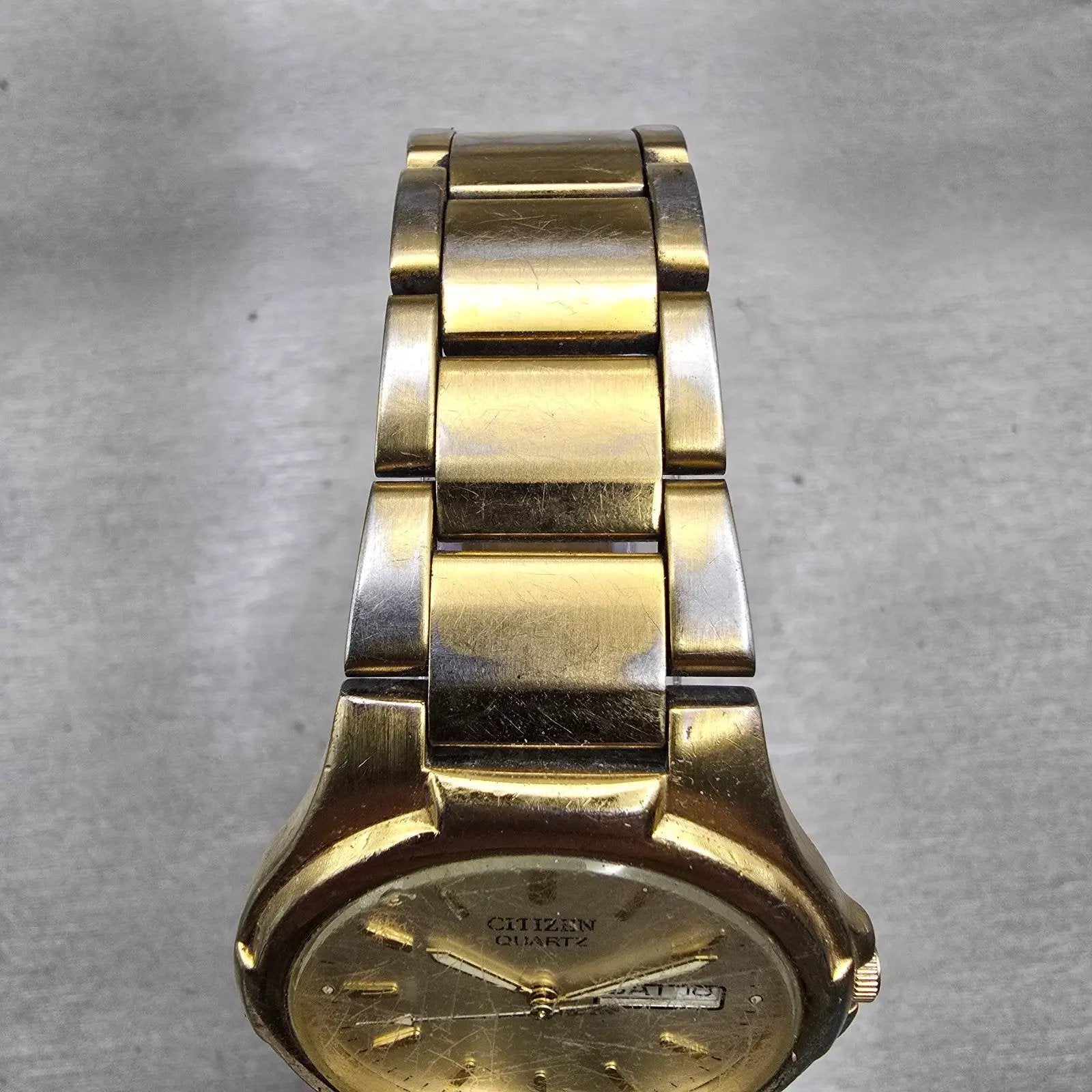 Citizen Watch Men 36mm Champagne Dial Gold Tone Daydate 2500-S99337 New Battery4