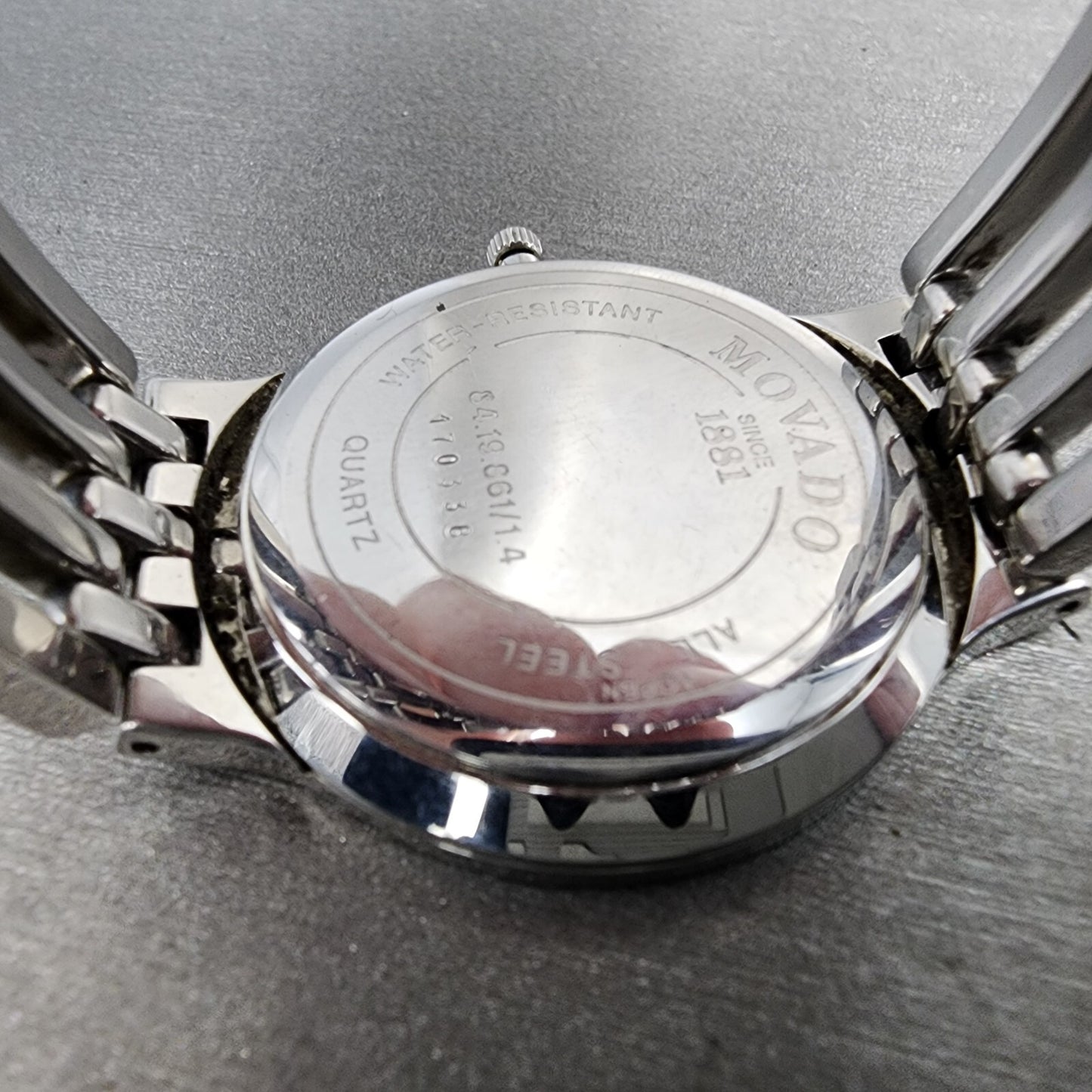 Movado Esperanza Watch Men 32mm Black Dial Stainless Steel Round New Battery10