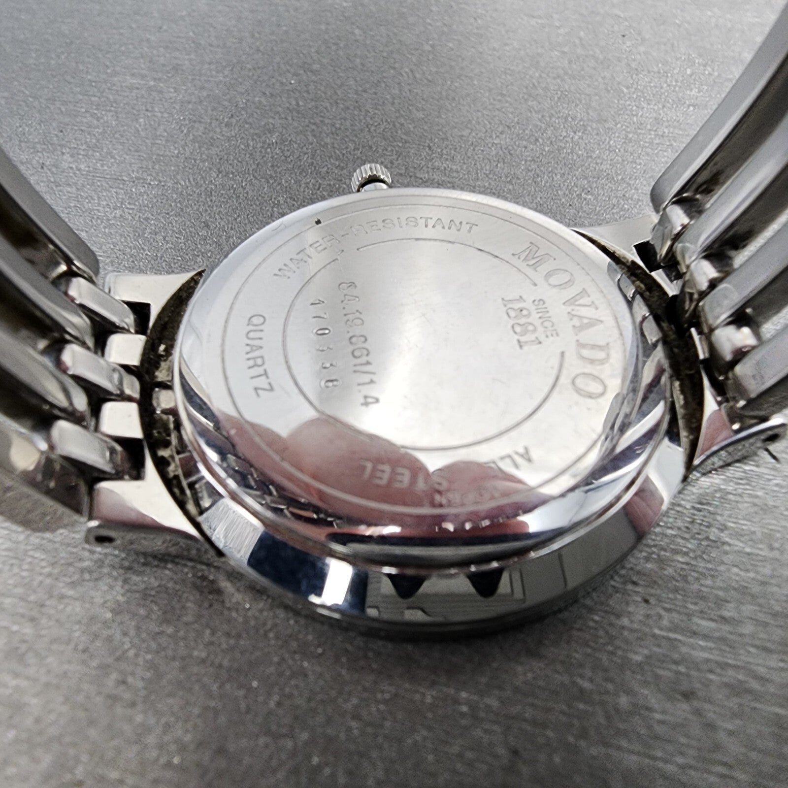 Movado Esperanza Watch Men 32mm Black Dial Stainless Steel Round New Battery10