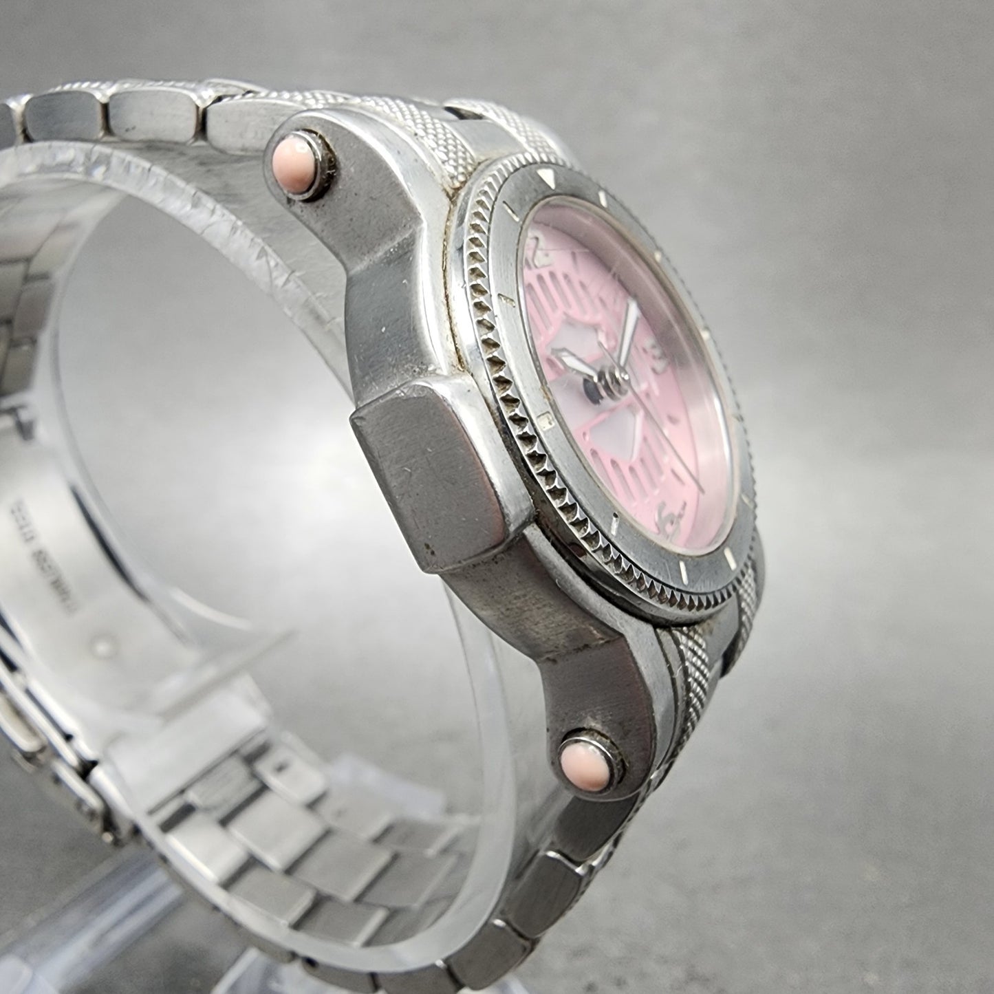 Bulova Harley Davidson Watch Women 28mm Pink Dial Silver Tone 76L144 New Battery3