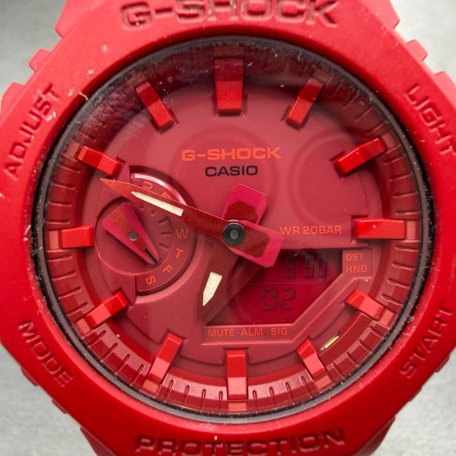 Casio G-Shock GA-2100 Watch Men 46mm Red Analog Digital Alarm Chronograph Works1