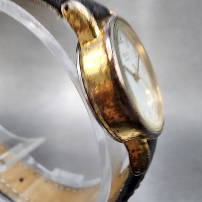 Seiko Watch Women 22mm White Dial Gold Tone Round 54210120 New Batter3