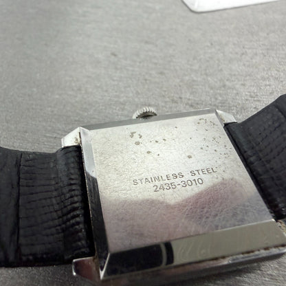 Seiko Automatic Belfina Tank Watch Women 26mm Blue Dial Silver Tone Date Runs9