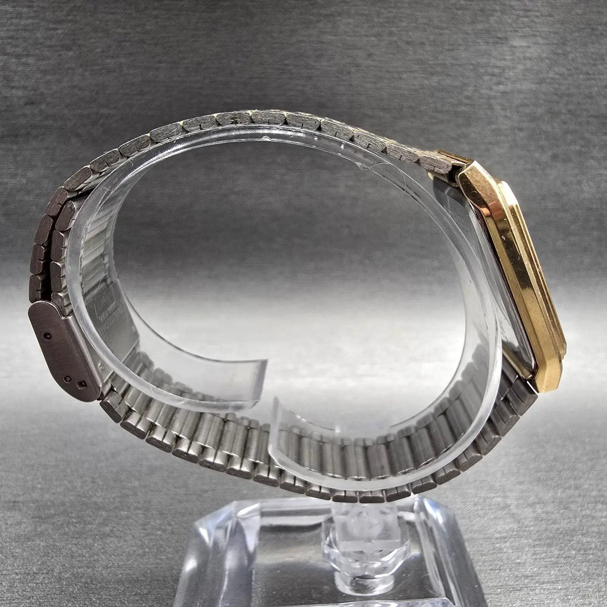 Seiko Tank Watch Men 27mm Gold Dial Gold Tone Rectangle 6531-5129 New Battery9