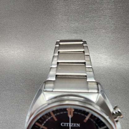 Citizen EcoDrive Chronograph Watch Men 45mm Blue Dial Steel Date CA428886L A124