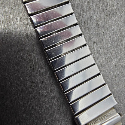 Navajo Sterling Silver Watch Band Tips 20mm Warrior Design Stretch Band VTG11
