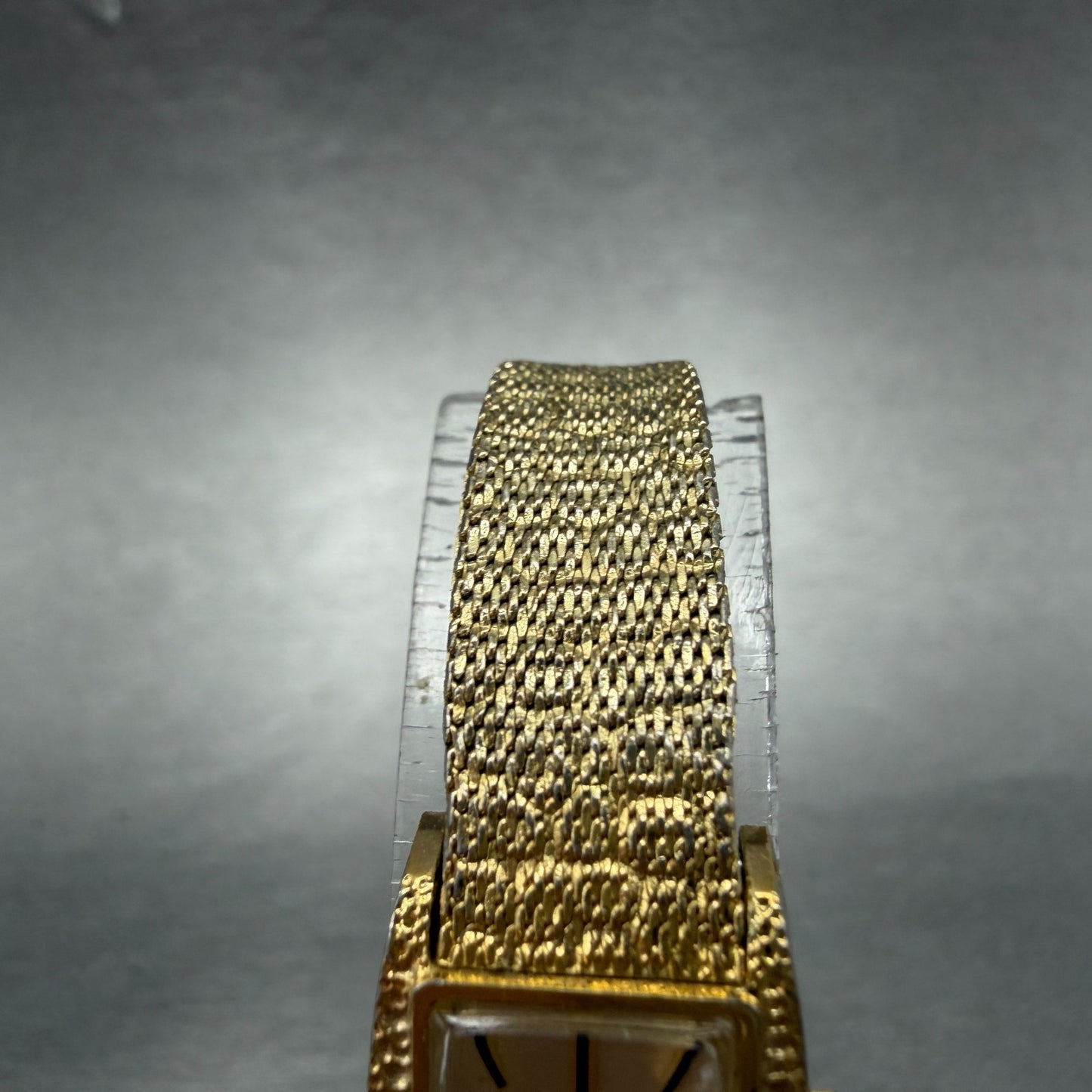 Seiko Tank Watch Women 15mm Champagne Dial Gold Tone Manual 11-3189 Runs 76H4
