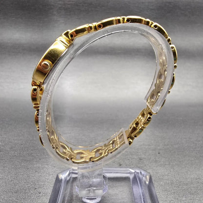 Bulova Watch Women 20mm Gold Dial Gold Tone Round 97S32 New Battery Vintage6