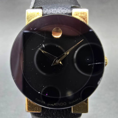 Movado Museum Safiro Watch Women 23mm Black Dial Steel 81.C1.827 New Battery1