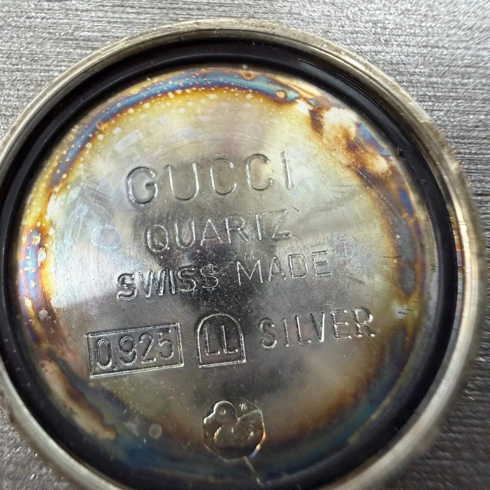 Gucci Watch Women 20mm Blue Dial Sterling Silver Round 2900 New Battery Vintage12