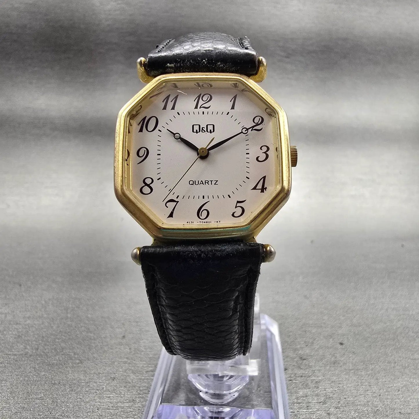 Citizen Q&Q Watch Women 28mm White Dial Gold Tone Octagon New Battery Vintage5