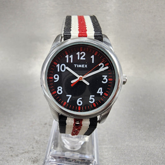 Timex Watch Women 31mm Black Dial Silver Tone Round TW7C10200 New Battery0