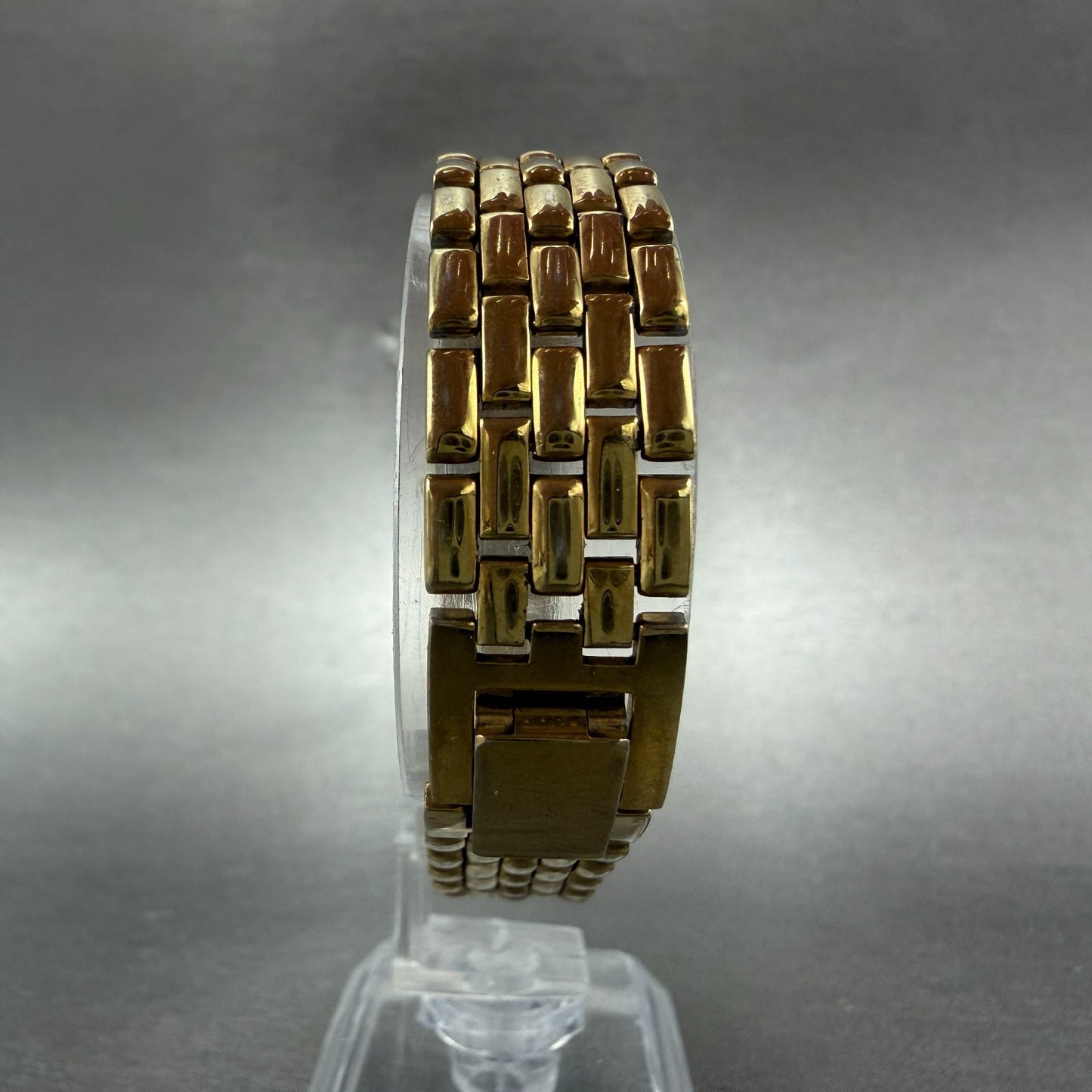 Citizen CQ Tank Watch Women 14mm Black Dial Gold Tone Rectangle New battery VTG7