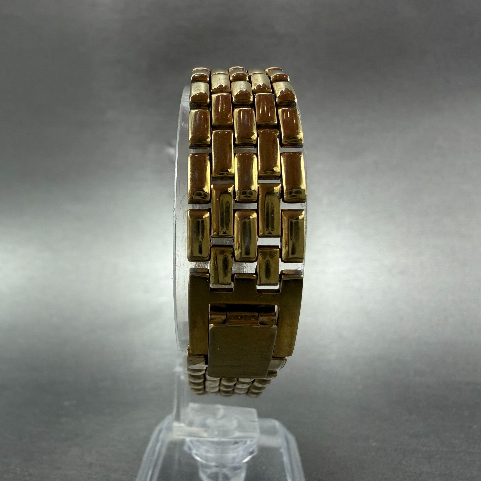Citizen CQ Tank Watch Women 14mm Black Dial Gold Tone Rectangle New battery VTG7