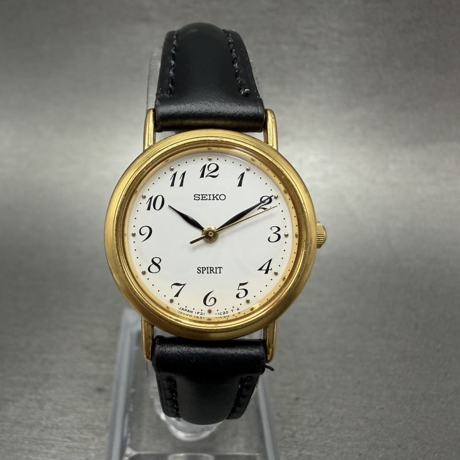 Seiko Spirit Watch Women 23mm White Dial Gold Tone Round 1F210H70 New Battery0