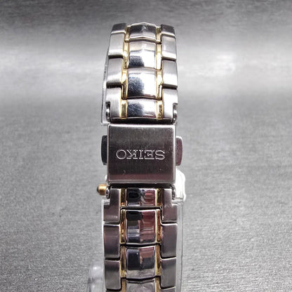 Seiko Coutura Watch Women 26mm MOP Dial Two Tone Date Gemmed 7N82-0CG0 New Batt7