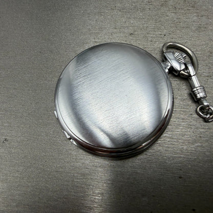 Seiko ALBA Pocket Watch Men 36mm Champagne Dial Silver Tone V721-0A20 New Batt6