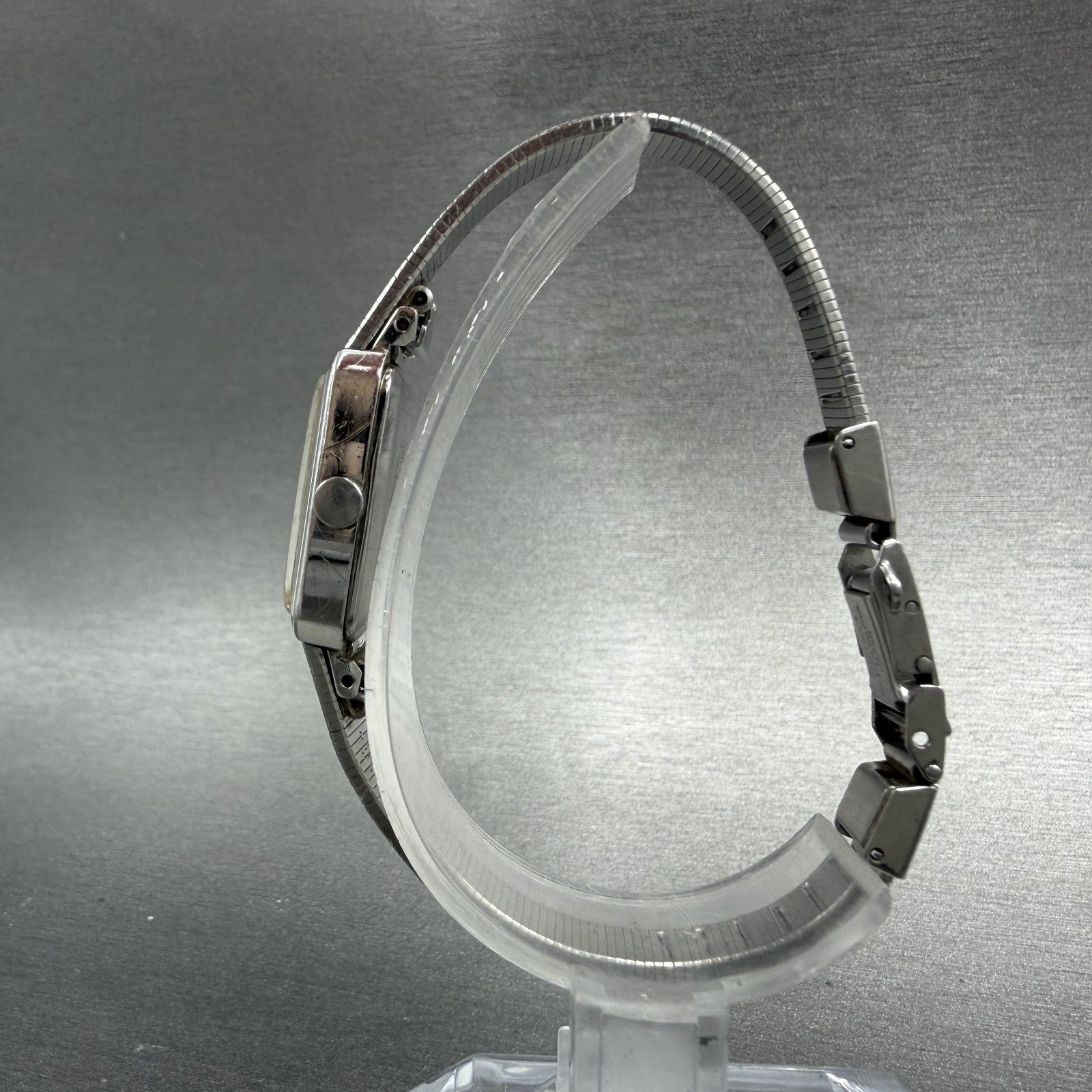 Seiko Watch Women 13mm Silver Dial Silver Tone Rectangle 1320-5779 New Battery6