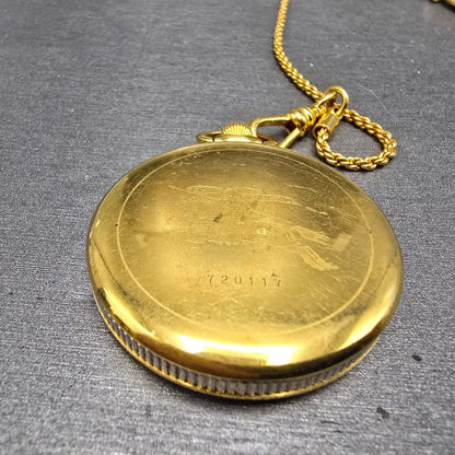 Burberry Pocket Watch Men 38mm White Dial Gold Tone Round New battery Vintage8