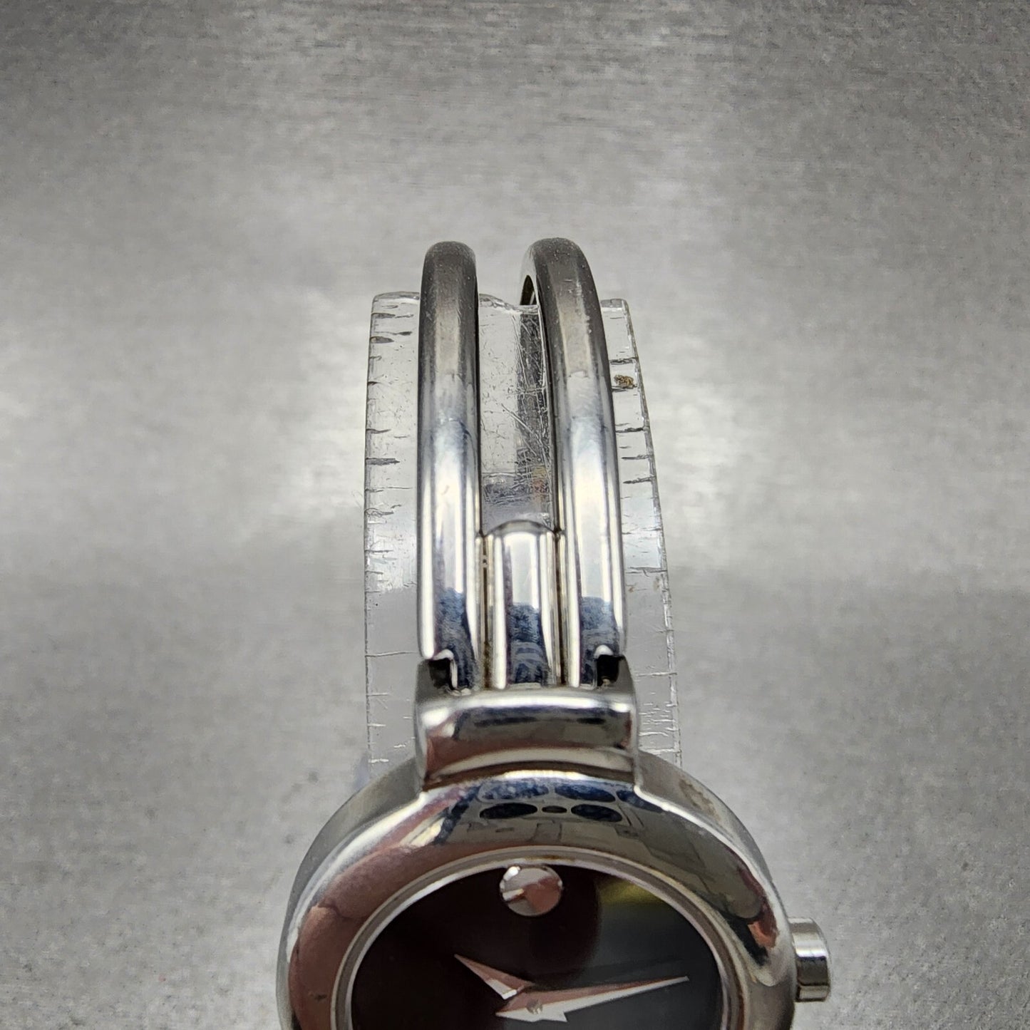 Movado Harmony Watch Women 23mm Black Dial Silver Tone 84.a1.809.a New Battery