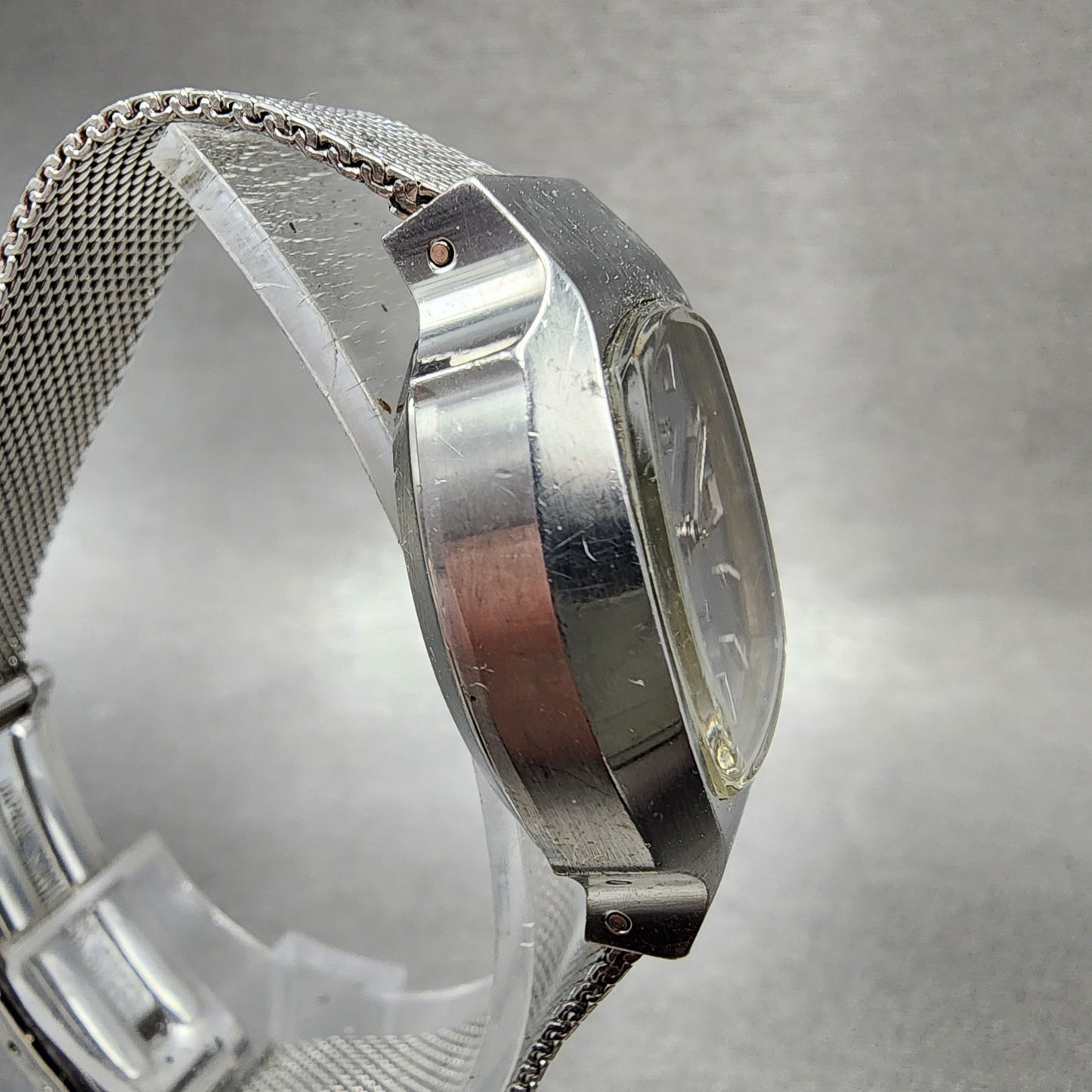 Citizen Automatic Watch Women 26mm Silver Dial Silver Tone Rectangle Runs VTG4
