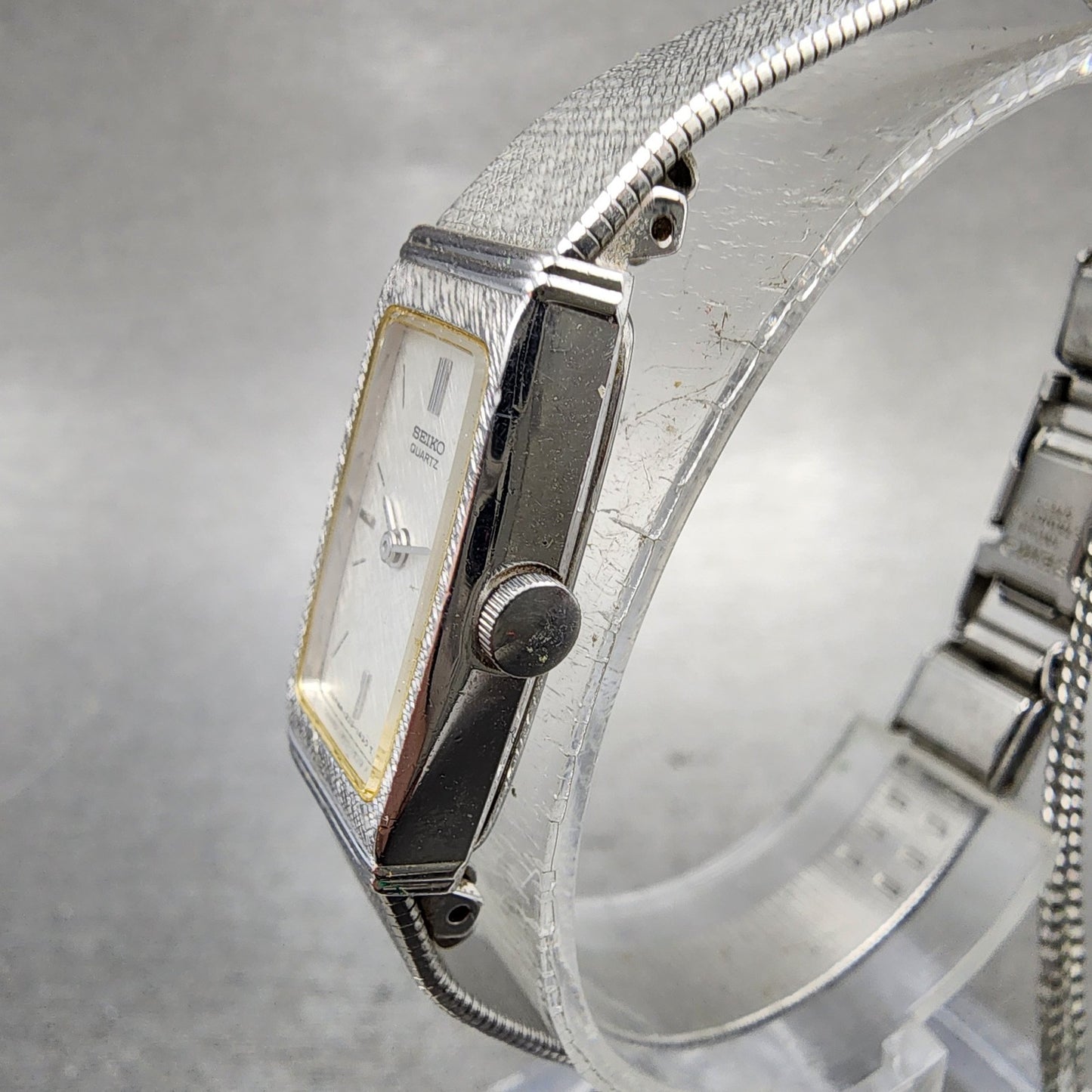 Seiko Tank Watch Women 13mm Silver Dial Silver Tone 13206070 New Battery2