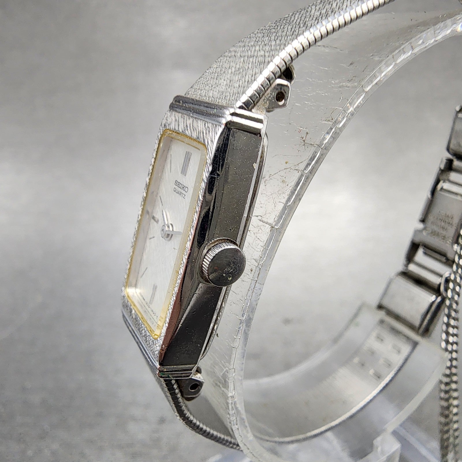 Seiko Tank Watch Women 13mm Silver Dial Silver Tone 13206070 New Battery2