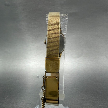 Seiko Watch Women 18mm Champagne Dial Gold Tone Square 2320-6710 New Battery7