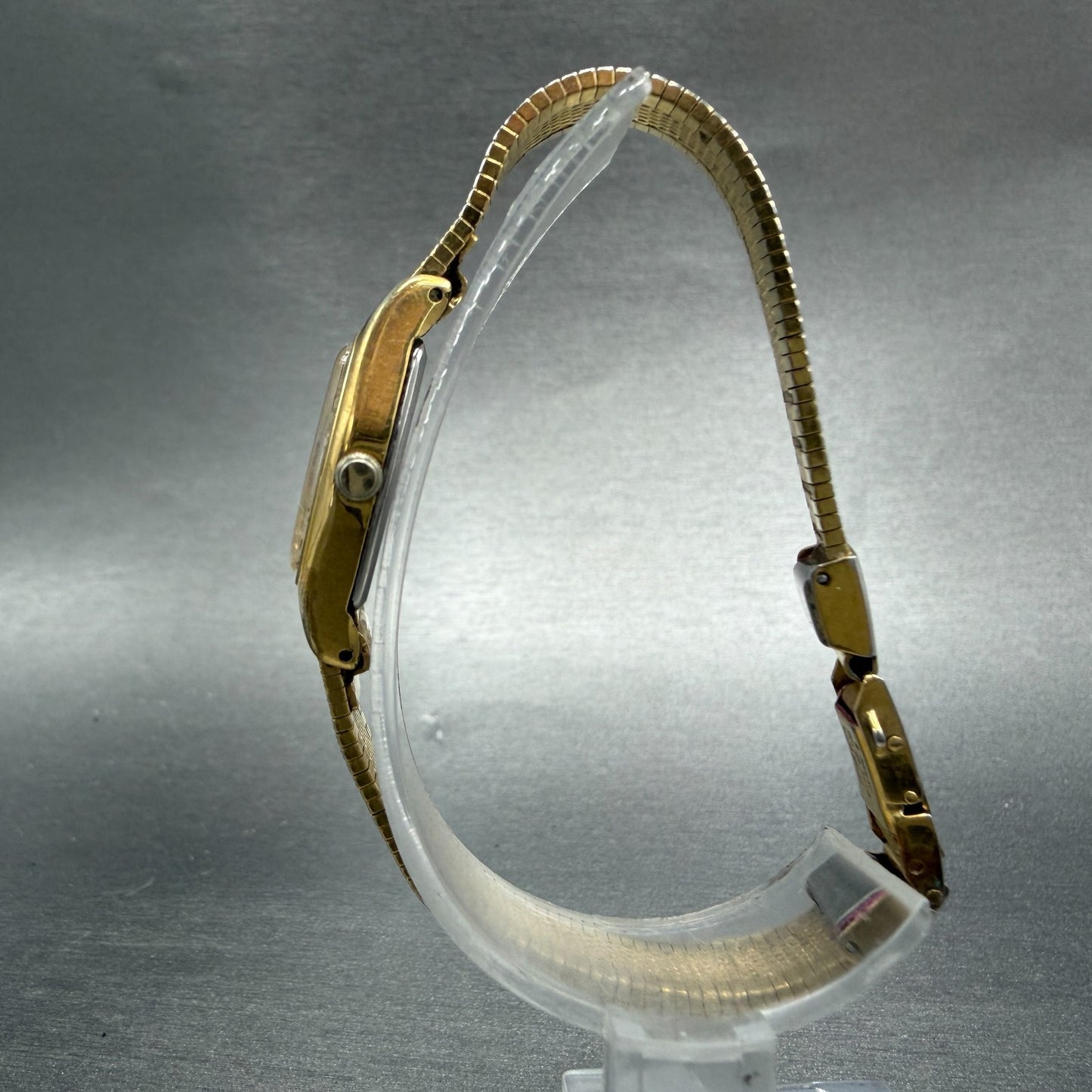 Seiko Watch Women 18mm Champagne Dial Gold Tone Hexagon 2c20-6440 New Battery6
