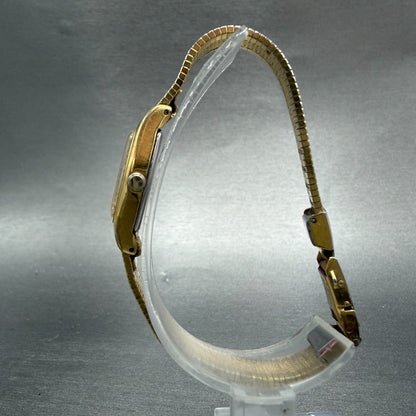 Seiko Watch Women 18mm Champagne Dial Gold Tone Hexagon 2c20-6440 New Battery6