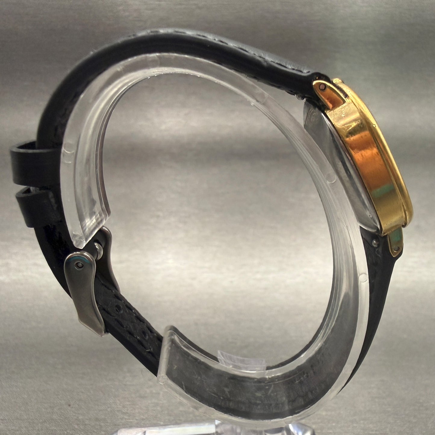 Seiko Watch Women 23mm Black Dial Gold Tone Oval 4700-5039 Vintage New Battery8