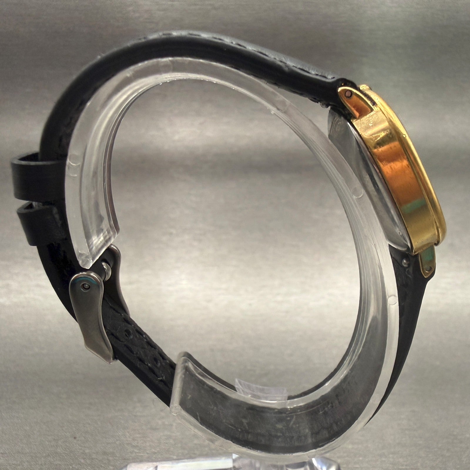 Seiko Watch Women 23mm Black Dial Gold Tone Oval 4700-5039 Vintage New Battery8