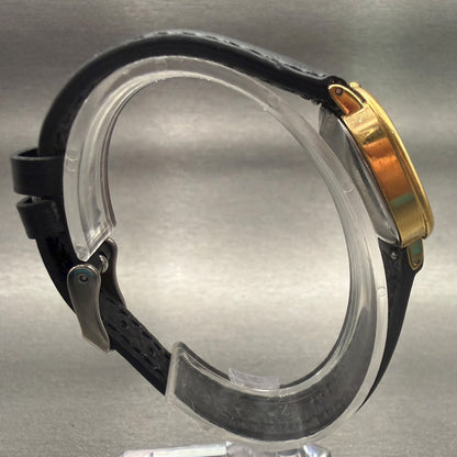 Seiko Watch Women 23mm Black Dial Gold Tone Oval 4700-5039 Vintage New Battery8