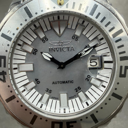 Invicta Automatic Dive Watch Men 45mm MOP Dial Silver Tone Date READ! 17722 Runs1