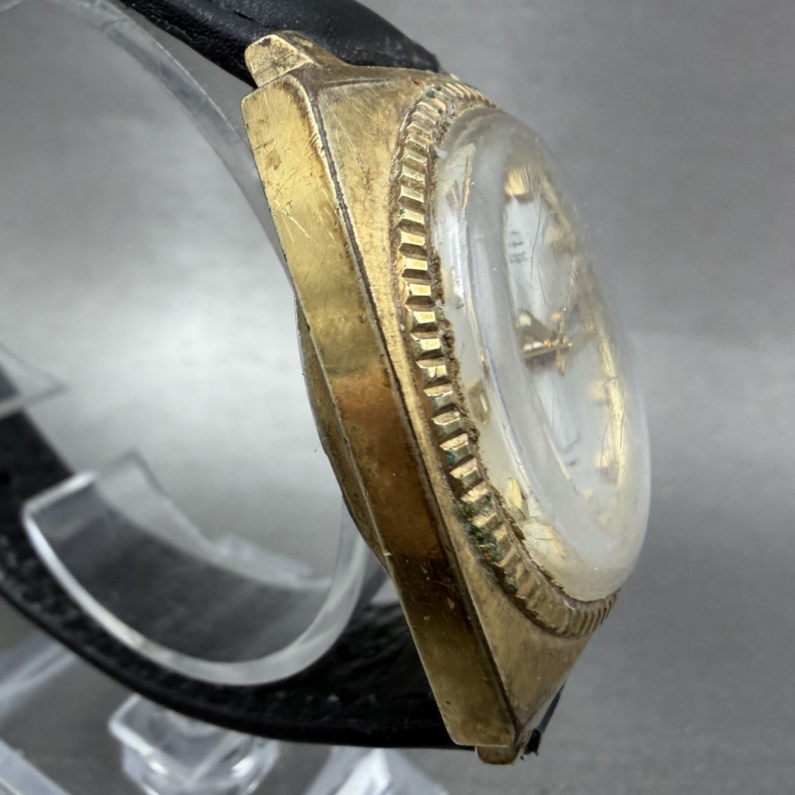 Seiko Automatic Watch Men 35mm Silver Dial Gold Tone Daydate 7006-7019 New Batt3