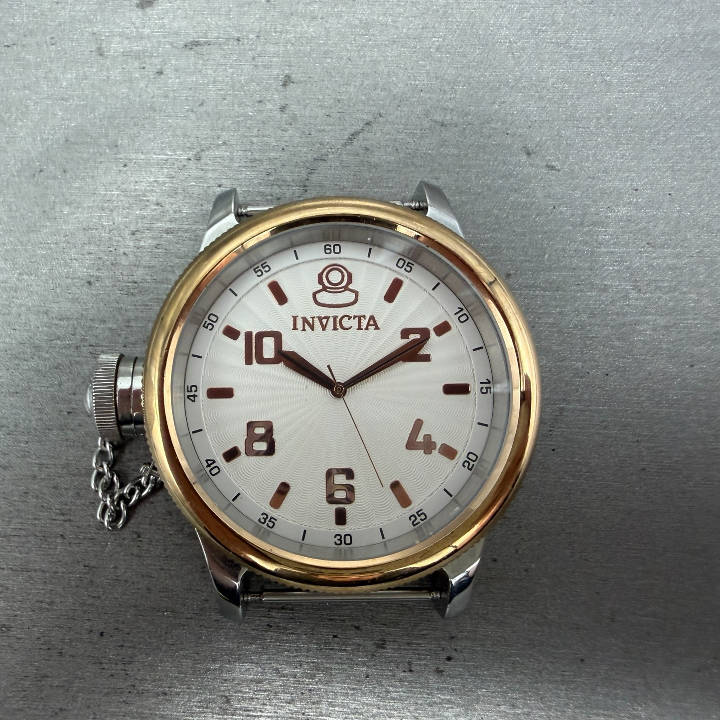Invicta Russian Diver Watch Men 49mm White Dial Two Tone Round 10472 New Battery0